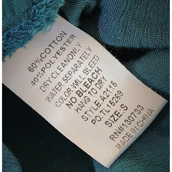 Umgee Sleeveless Gauze Mini Dress Teal  Tassel Fringe Crochet Small Boho Summer - Picture 8 of 9